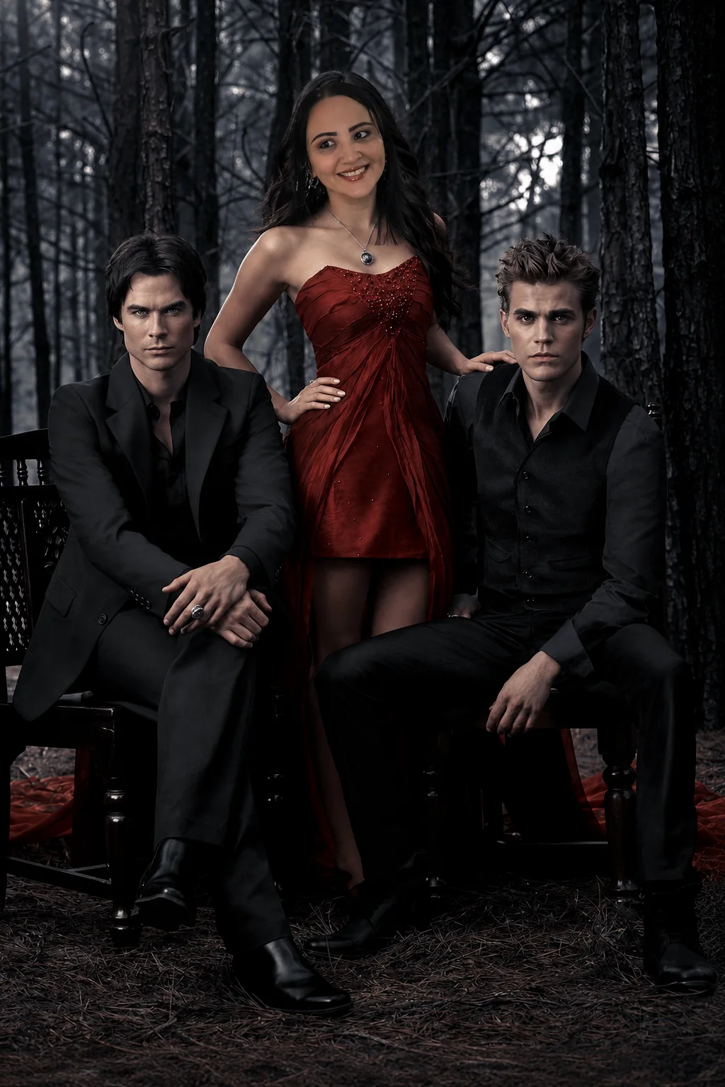 Ana Paula entre os irmãos Salvatore